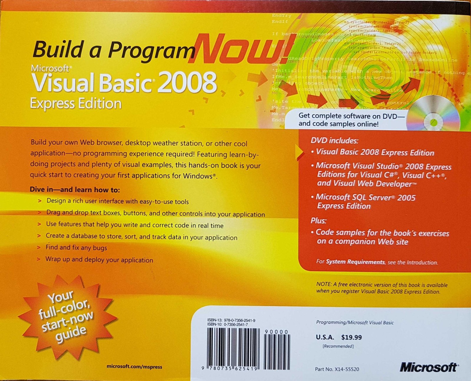 Picture of 0-7356-2541-7 Build a program now! Visual Basic 2008 by artist Patrice Pelland 